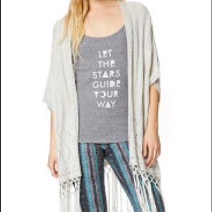 Cream Boho poncho sweater