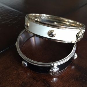 Two Henri Bendel bangles - black and white