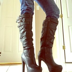 Long black boots used twice