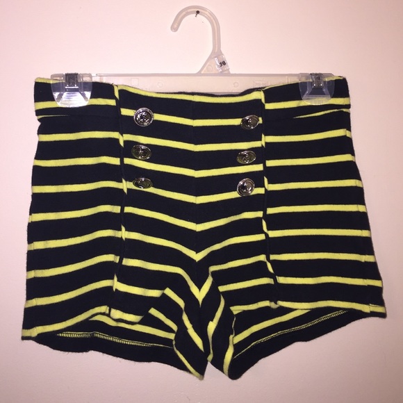 Forever 21 bumble bee high waisted shorts