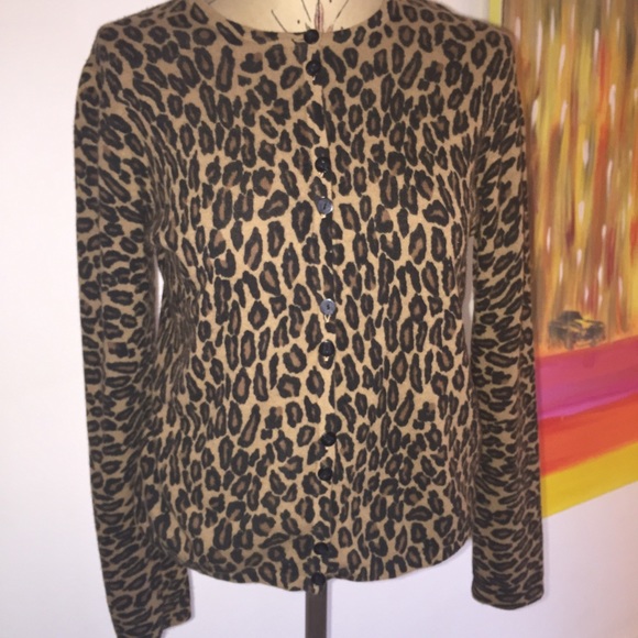 Lambswool Angora leopard print sweater