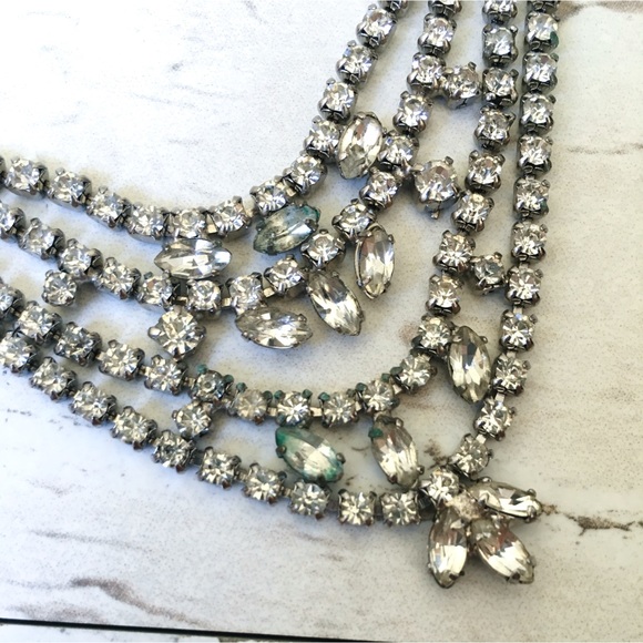 Vintage 30s crystal drip necklace - Picture 2 of 3