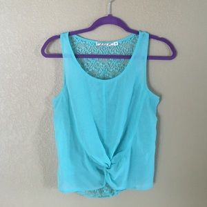 Sheer open back lace tank