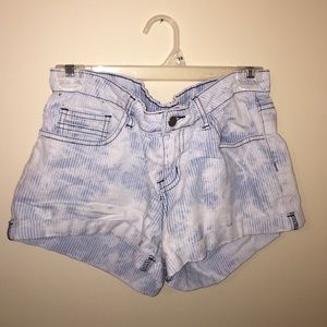 Forever21 cuffed faded striped denim shorts