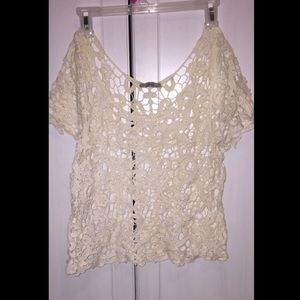 lacey cream blouse