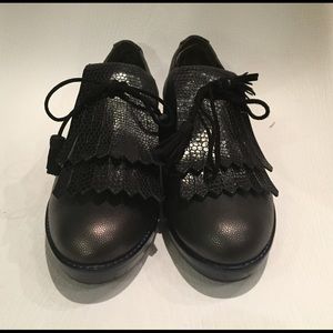 Cole Haan leather loafers with front tassel detail