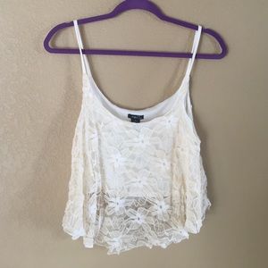 Cream crop tank