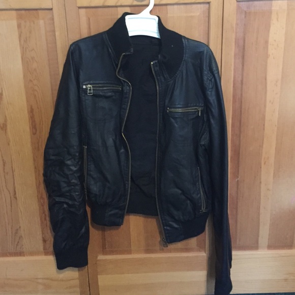 Black faux leather jacket