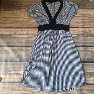 Black and white striped dress