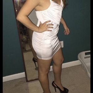 white wrap club dress