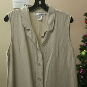 Preswick & Moore size 1X tan long linen dress