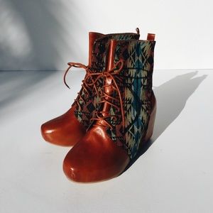 Jeffrey Campbell paprika tribal print boot