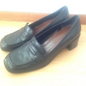 Black Heeled Loafers