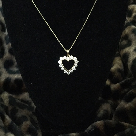 Gold Plated 925 Sterling CZ Heart Necklace