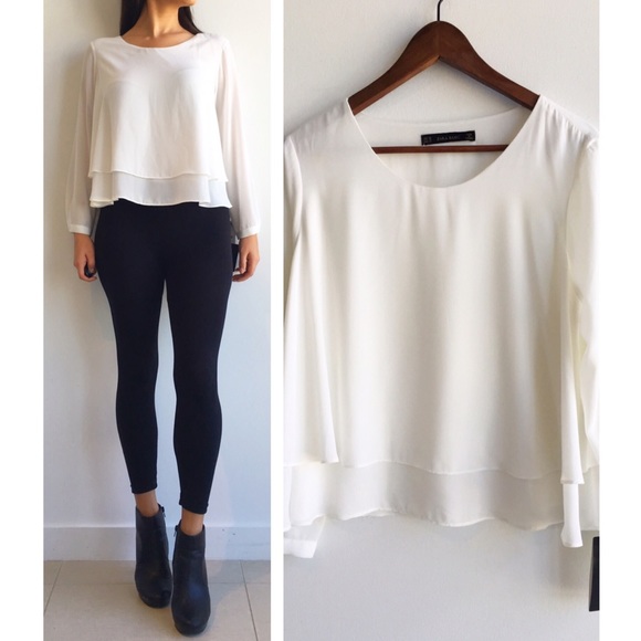 Zara Tops - Zara Crisp White Blouse