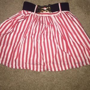 Adorable red and white stripped skirt!