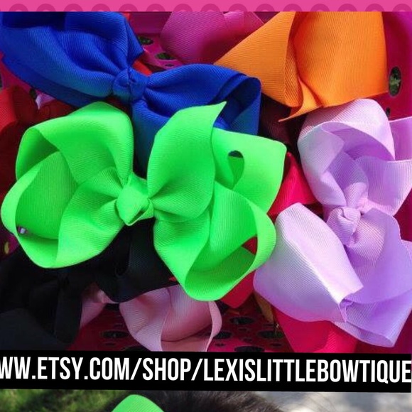 6" solid color boutique style hair bows