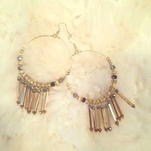 TopShop Beaded Hoop Earrings