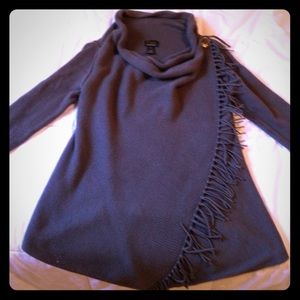 ☃Grey wrap sweater with fringe!☃