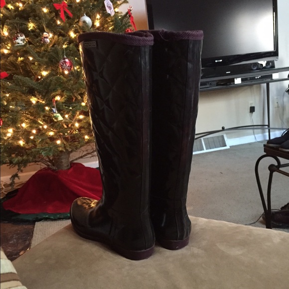 Black & Purple Tommy Hilfiger Rainboots