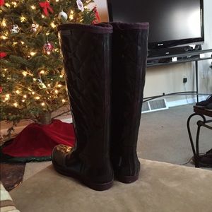 Black & Purple Tommy Hilfiger Rainboots