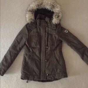 Fur hooded winter coat