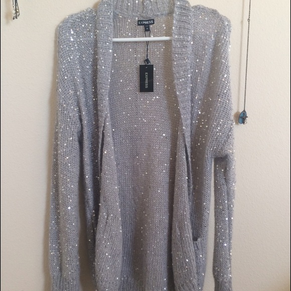 Express Sequined Cardigan. NWT. med