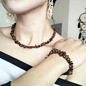 Tiger's Eye Quartz Crystal Rock Choker