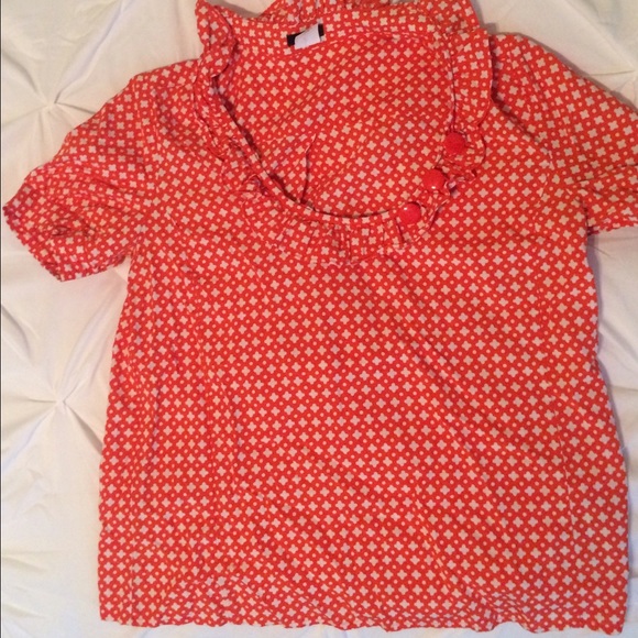 Orange J. Crew blouse