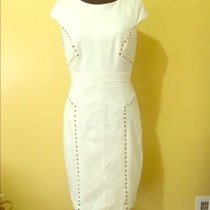 Cream JAX Studded Midi Dress