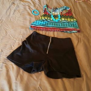 Bundle outfit racerback top and mini shorts