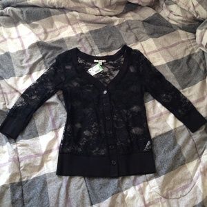 Floral sheer cardigan