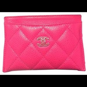 SOLD Chanel Pink Caviar Card Holder Case