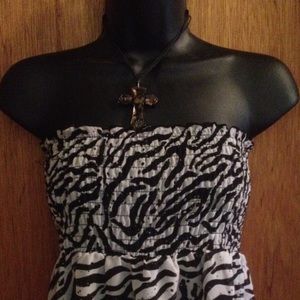 Strapless Animal Print Dress