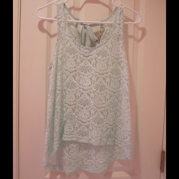 Chloe K Lace Hi-Lo Tunic Style Top Small