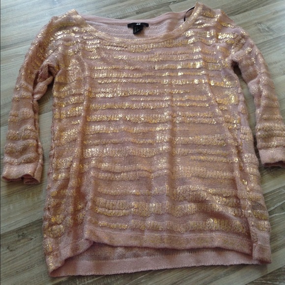Pink and gold 3/4 sleeve top