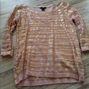 Pink and gold 3/4 sleeve top