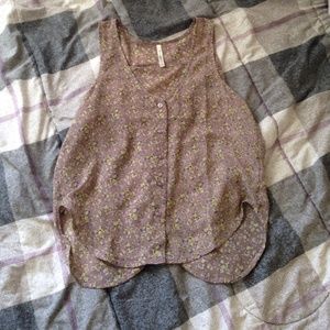 Sheer floral tulip top