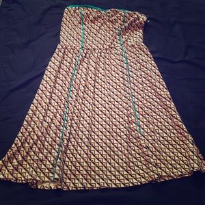 Strapless Patterned Summer Dress