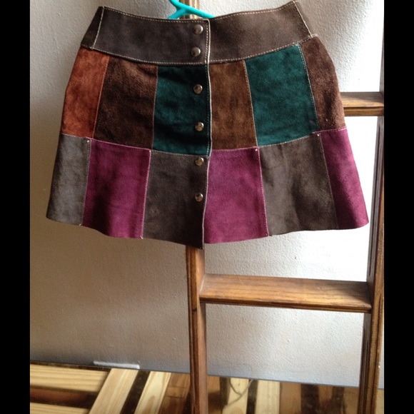 Dresses & Skirts - Multi-colored suede mini skirt