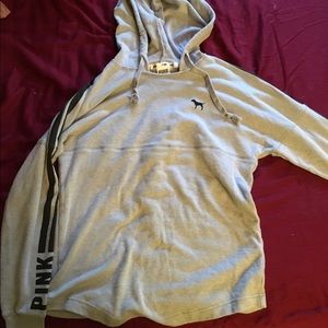 VS PINK varsity hoodie! Gray!
