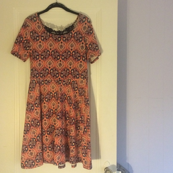 Crocheted Back Short Sleeve Dress