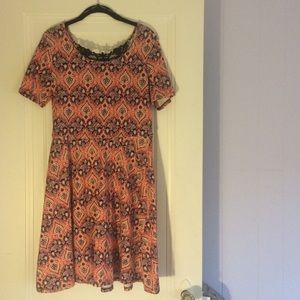 Crocheted Back Short Sleeve Dress