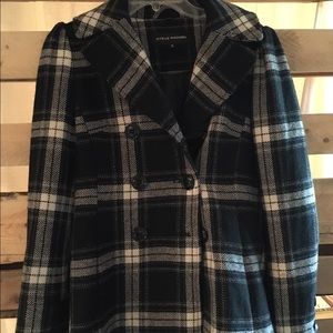 Steve Madden Plaid Pea Coat Size Small.
