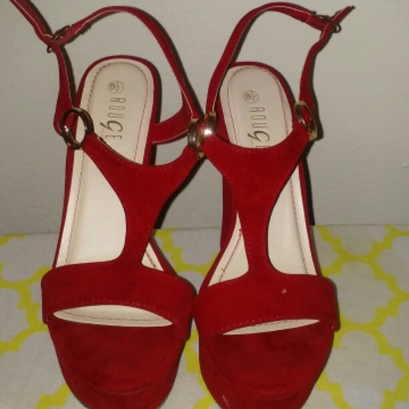 Red Wedge Sandal for Cowgirl1206