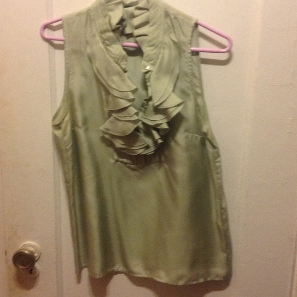 J crew ruffle sleeveless blouse
