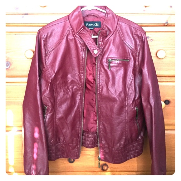 Maroon Leather Jacket