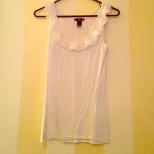 H&M White Tank With Ruffle