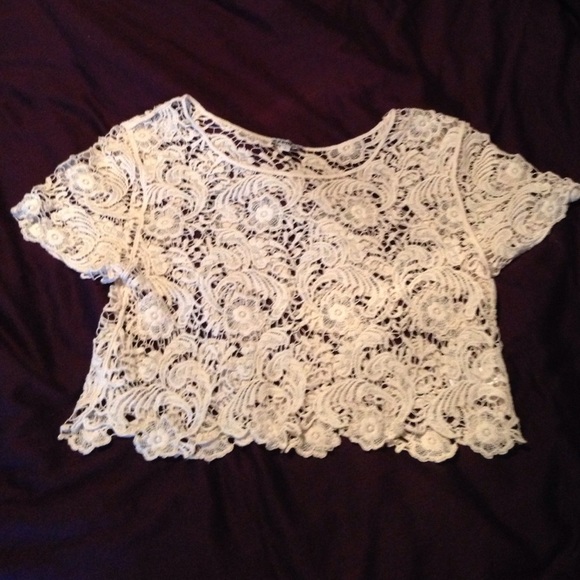 Express Cream lace top