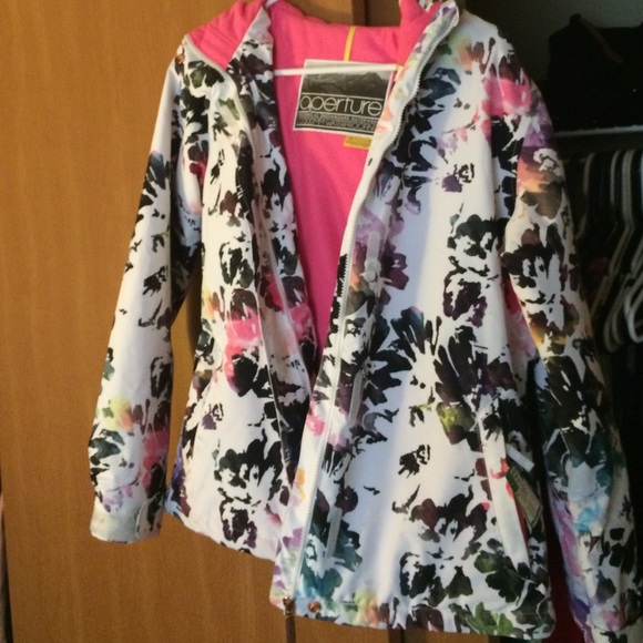 White and color camo snow parka